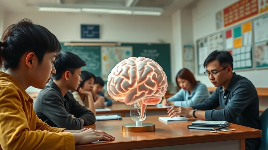 Ảnh học sinh khám phá não bộ trong lớp học Việt Nam