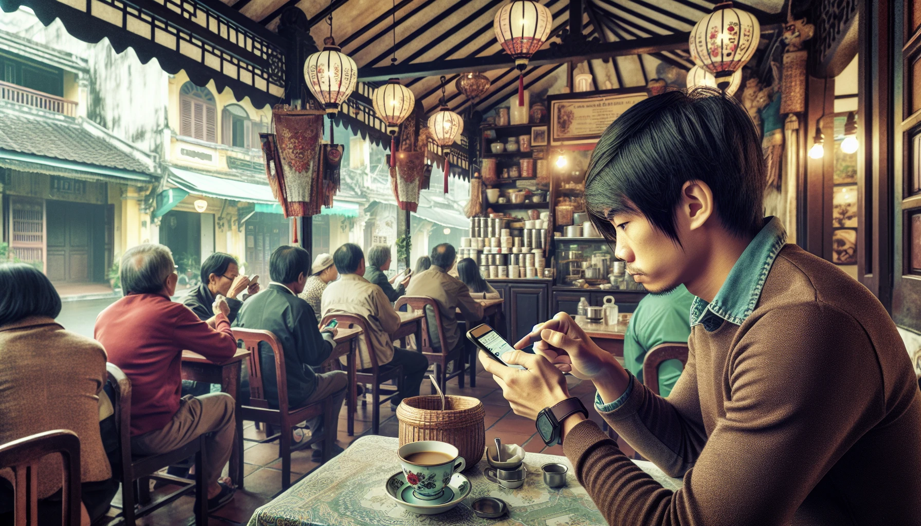 Ảnh người dùng với ứng dụng MoMo trên điện thoại