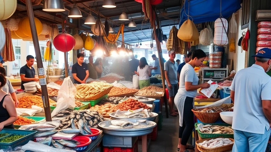 Chợ hải sản Nha Trang tấp nập ban ngày