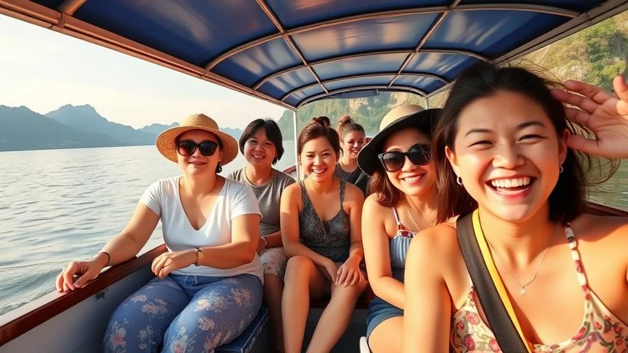 Du khách vui chơi ở Tràng An Ninh Bình