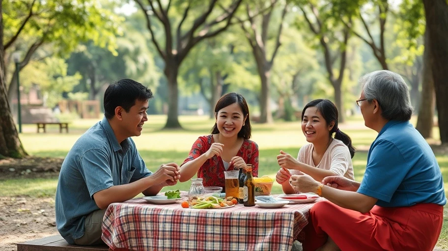 Gia đình Việt Nam và dã ngoại công viên