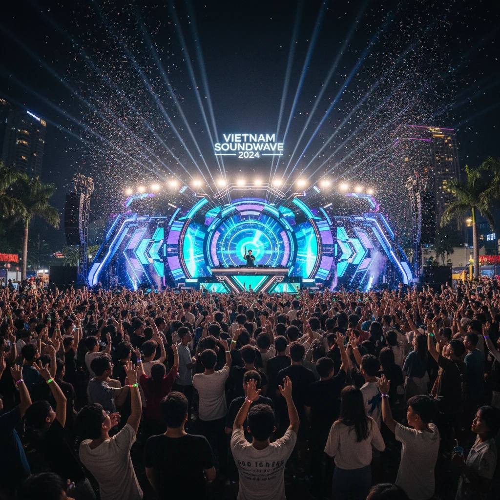 Giới trẻ tham gia sự kiện âm nhạc tại Việt Nam