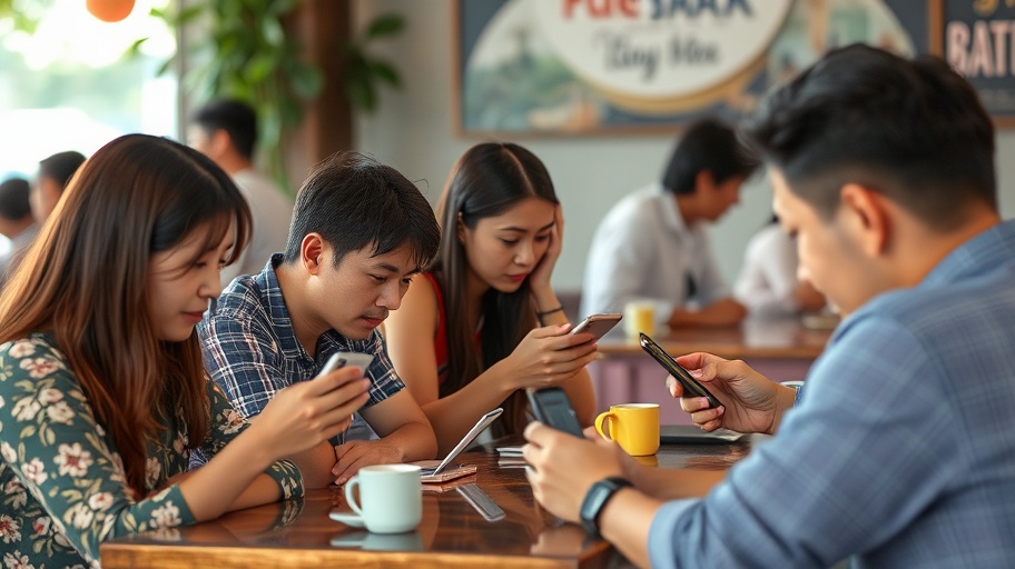 Hệ lụy nghiện mạng xã hội tại quán cà phê