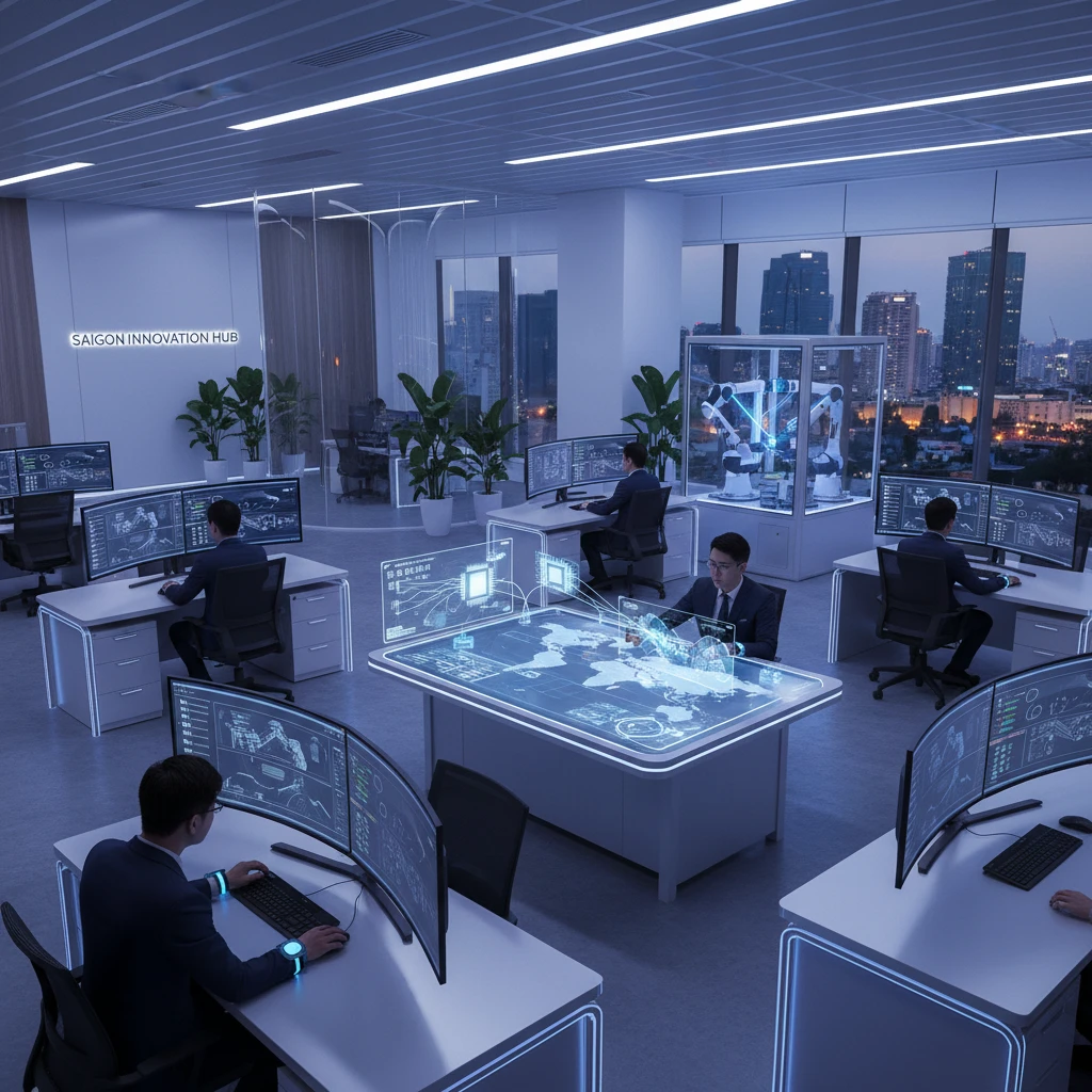 Hình ảnh công nghệ đổi mới tại văn phòng tài chính