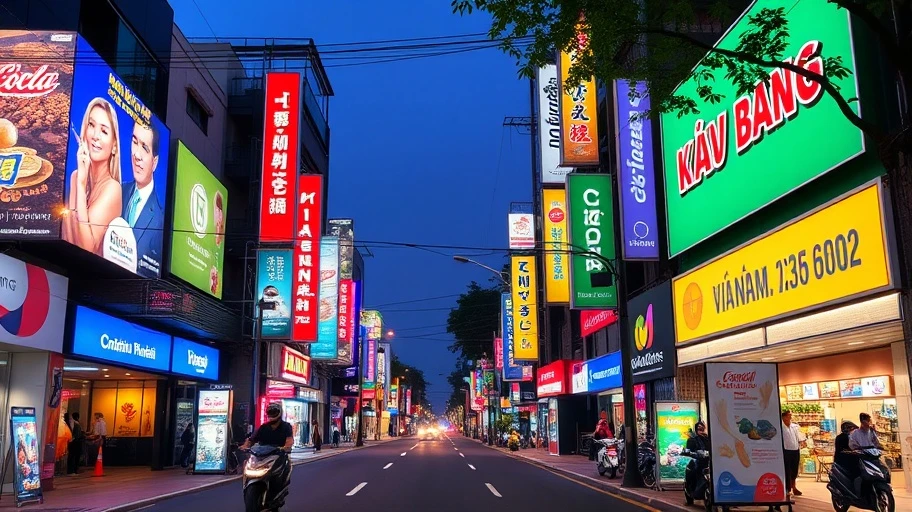 Hình ảnh quảng cáo thương hiệu đầy màu sắc tại Việt Nam