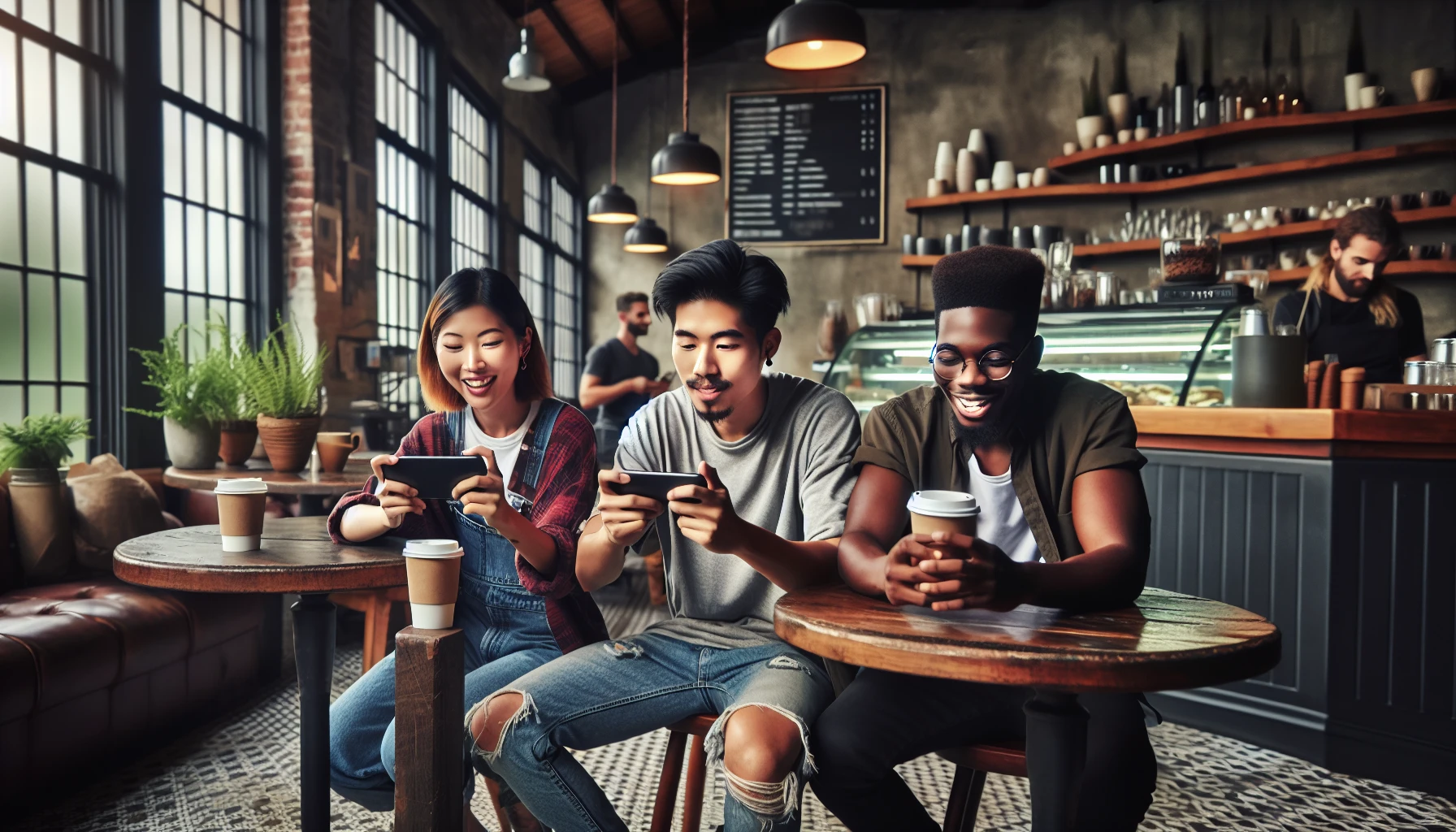 Hình ảnh trẻ vui vẻ chơi game giải trí xả stress
