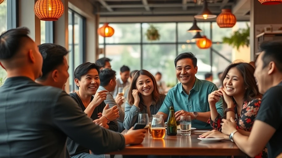 Hình ảnh tụ tập mạng xã hội Siro hiện đại