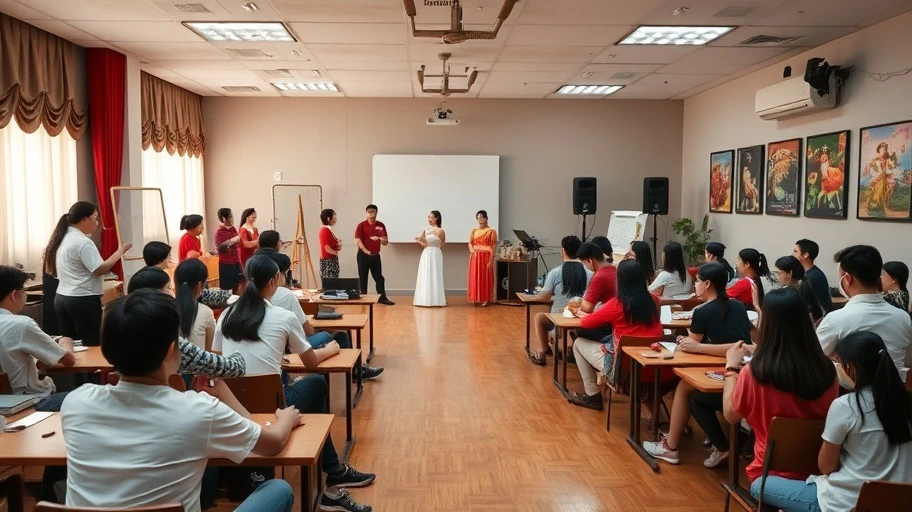 Học viên học nghệ thuật biểu diễn