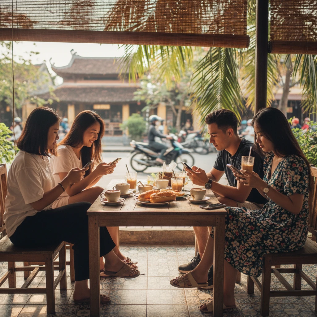 Kết nối bạn bè mạng xã hội hình ảnh thực tế