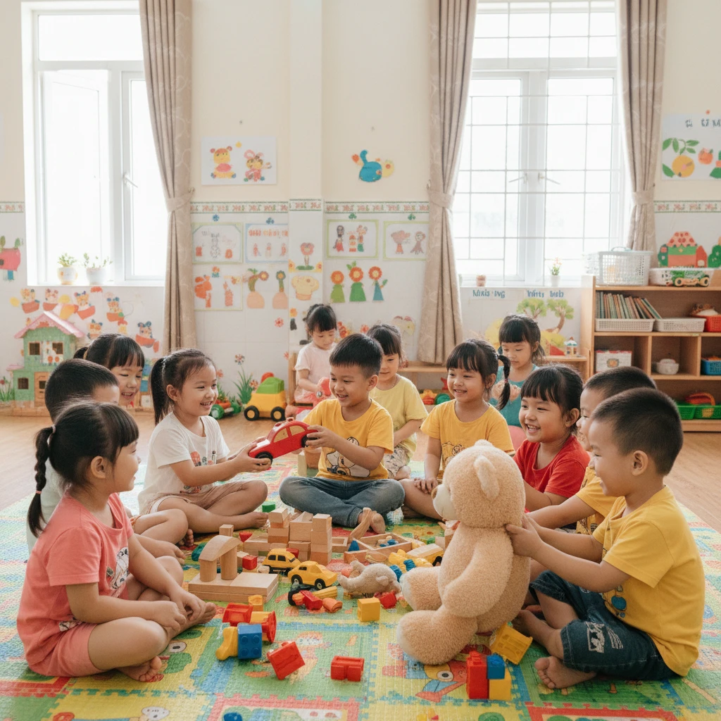 Kỹ năng xã hội trẻ phát triển qua chơi nhóm.