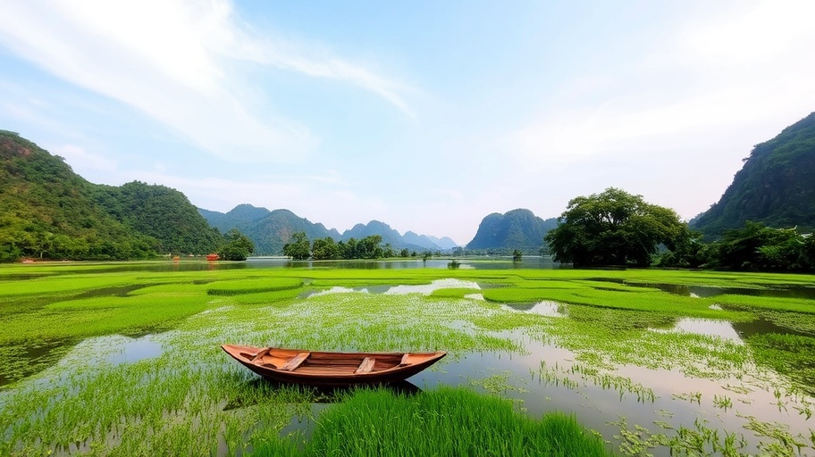 Một cảnh quan thiên nhiên yên bình tại Việt Nam.