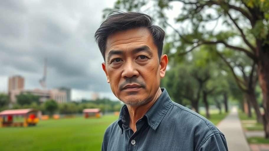 Người đàn ông ảm đạm trong công viên tại Việt Nam thể hiện trầm cảm và ED