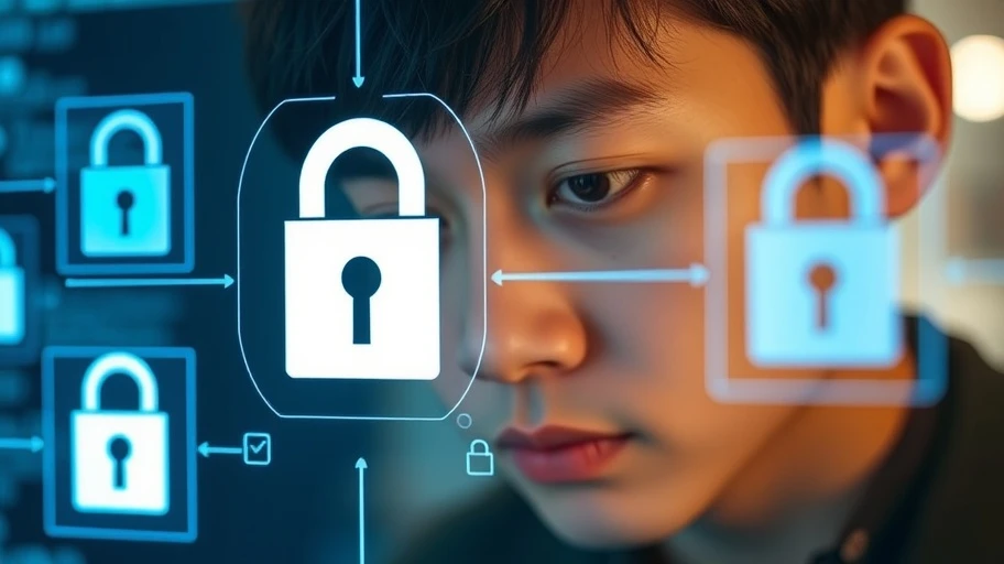Người trẻ chăm chú vào màn hình bảo mật thông tin mạng xã hội