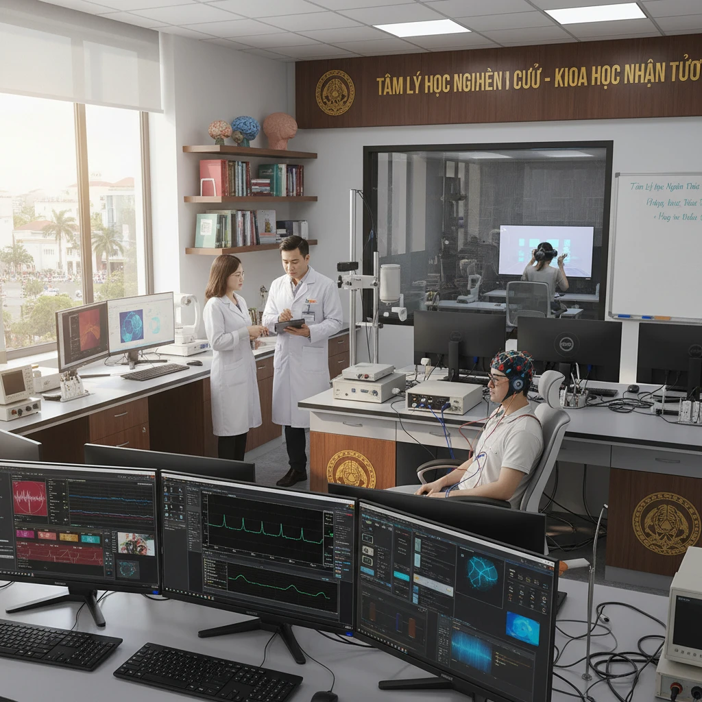Phòng thí nghiệm với thiết bị nghiên cứu tâm lý học
