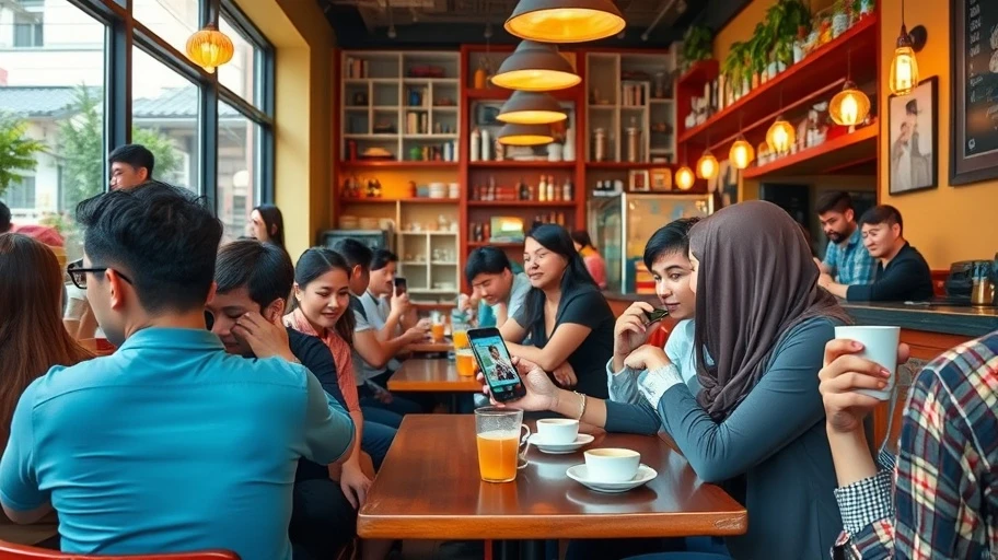 Quán cà phê sôi động ở Việt Nam với người nước ngoài sử dụng Instagram.