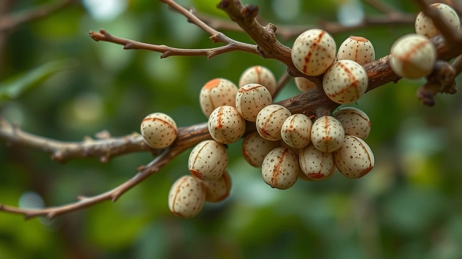 Trứng ve sầu trên cành cây